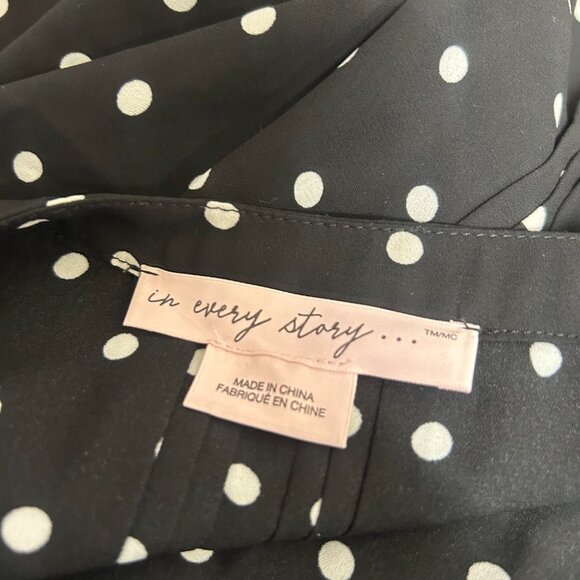 In Every Story Polka Dot Blouse Black White Size 2X - Picture 6 of 7